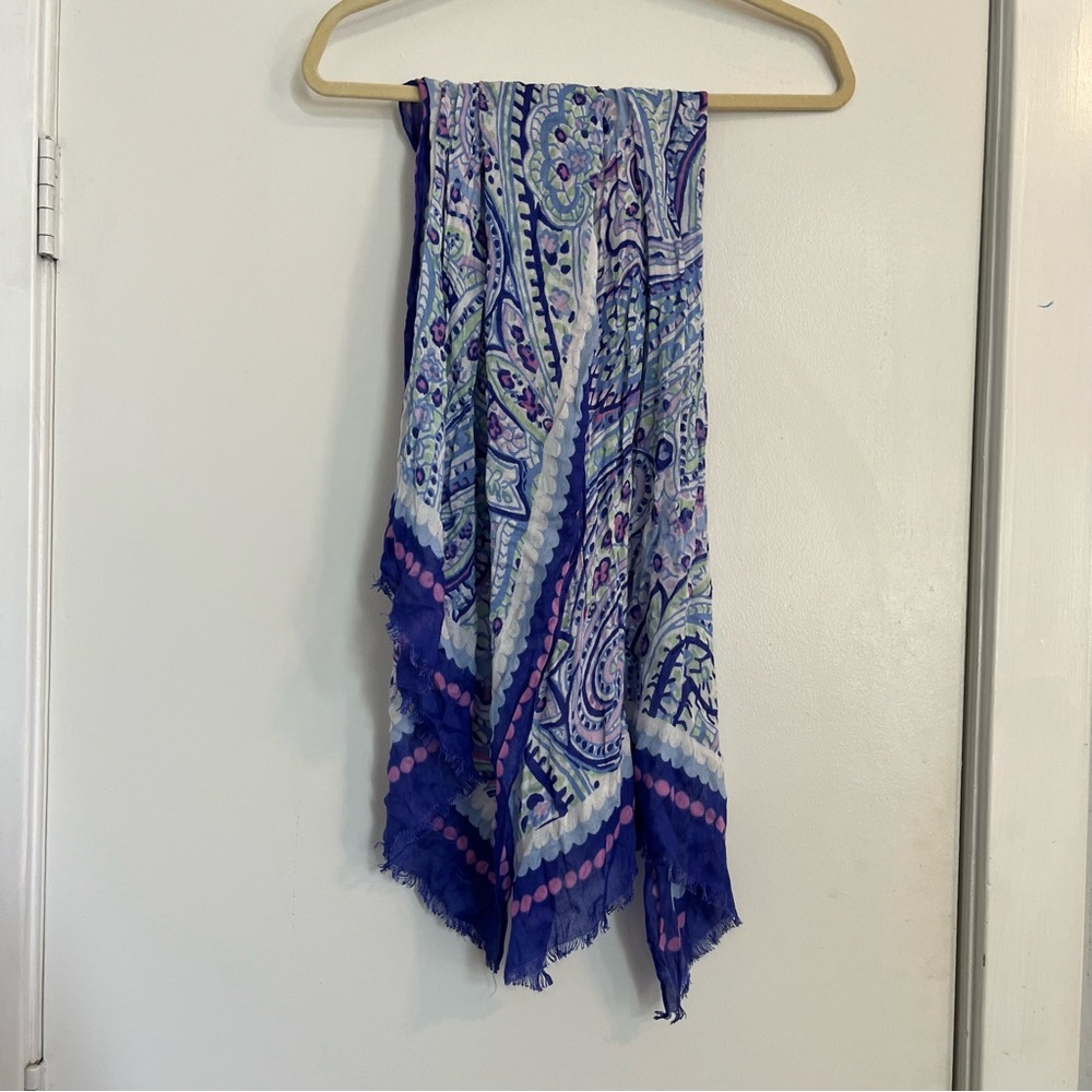 ✨ Paisley Blue Green Purple Scarf Wrap women’s